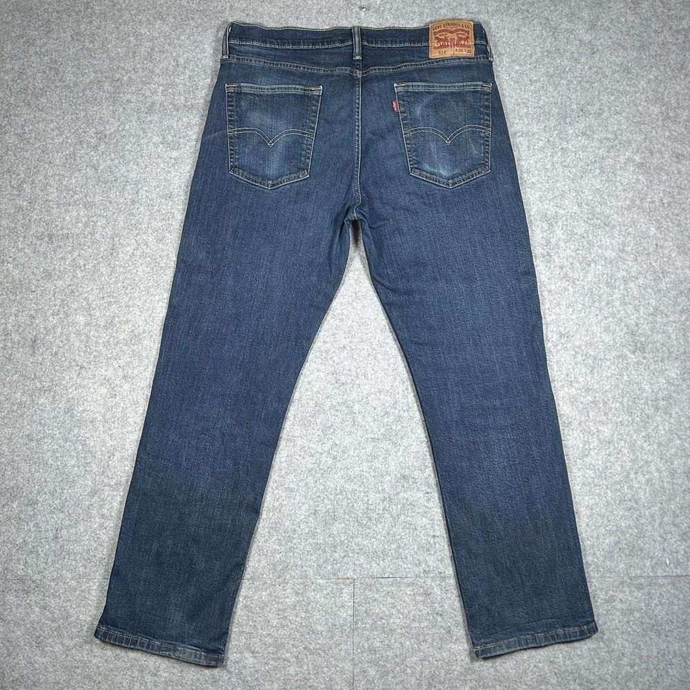 Levis 514 Denim Jeans Mens Size 36x30(35x29) Blue Dark Faded Workwear‎ Straight
